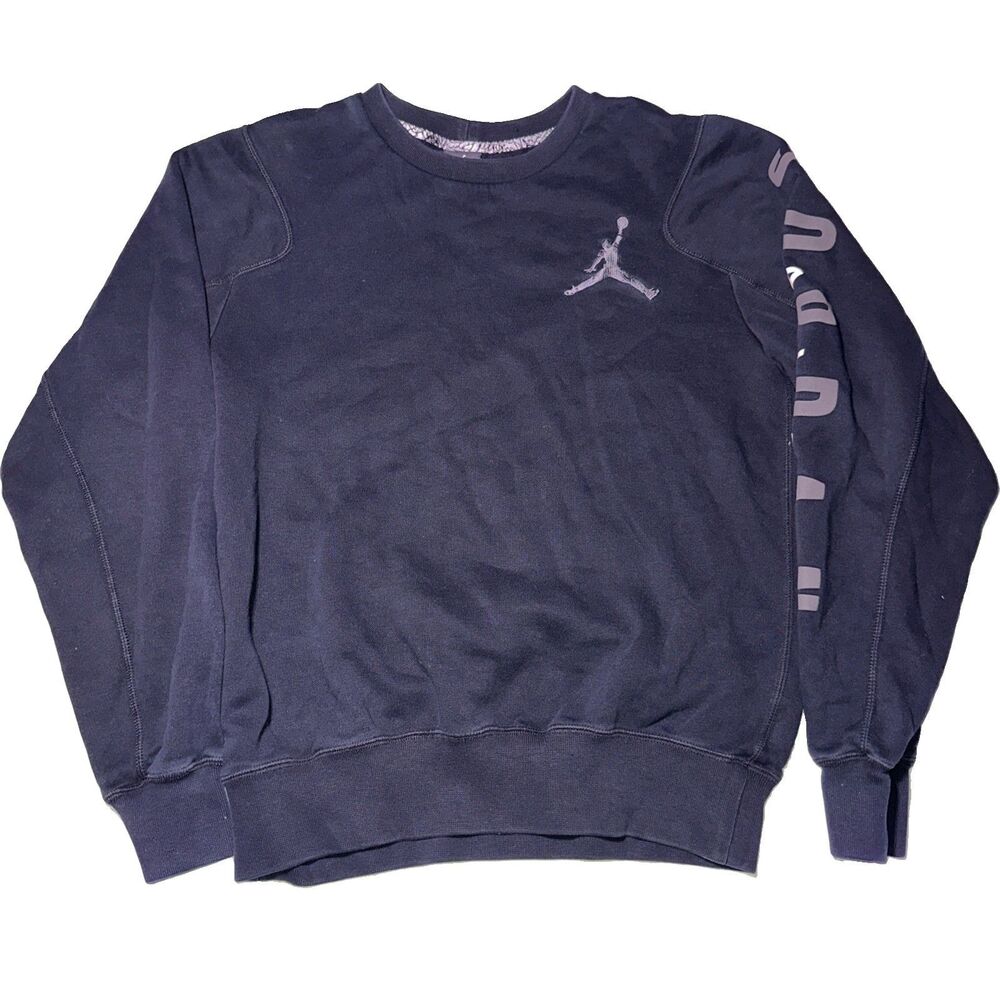 Jordan Men’s Crew Neck Pullover Sweatshirt Black size Small Logo Print